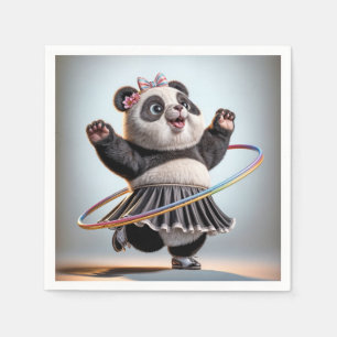 Servilleta De Papel Panda Bear Con Arcoiris Hula Hoop