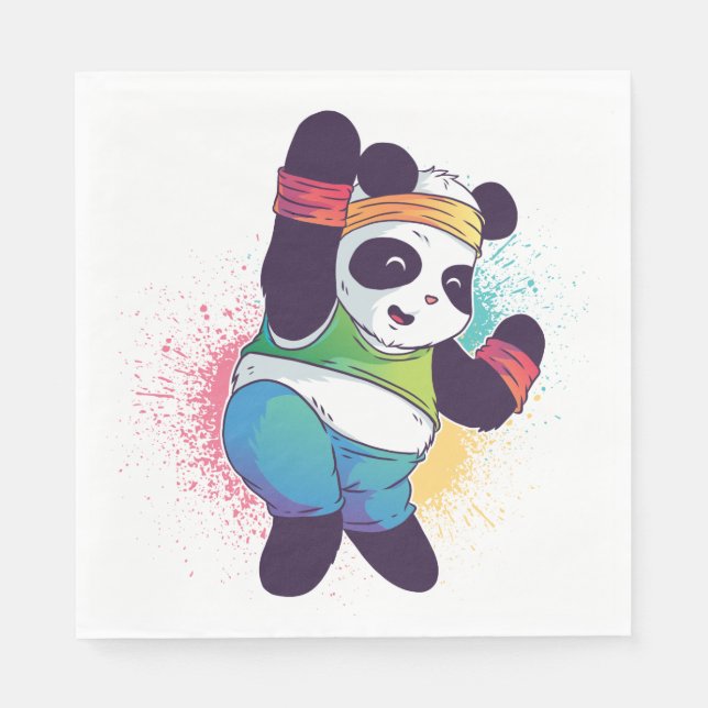 Servilleta De Papel Panda Bear Dabbing Dancing Baby Shower Cumpleaños (Anverso)