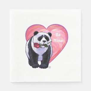 Servilleta De Papel Panda Bear El día de San Valentín