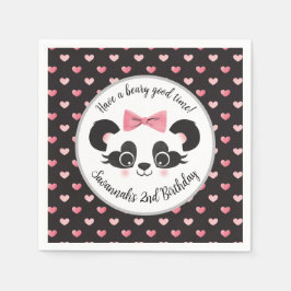 Servilleta De Papel Panda Bear Pink Girls Birday Party