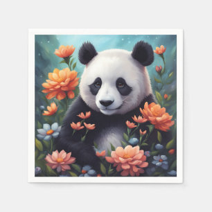 Servilleta De Papel Panda con flores