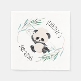 Servilleta De Papel Panda Unisex Género Neutral Baby Shower acuarela