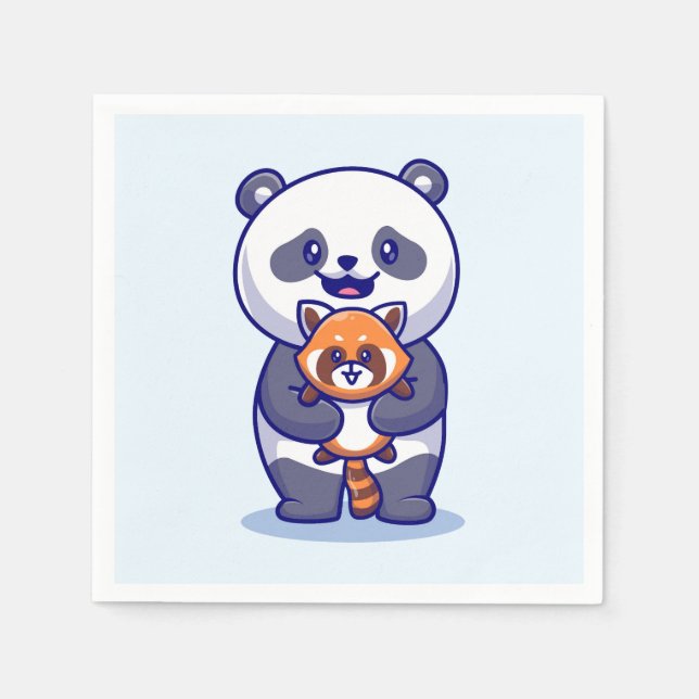 Servilleta De Papel Panda y Fox (Anverso)