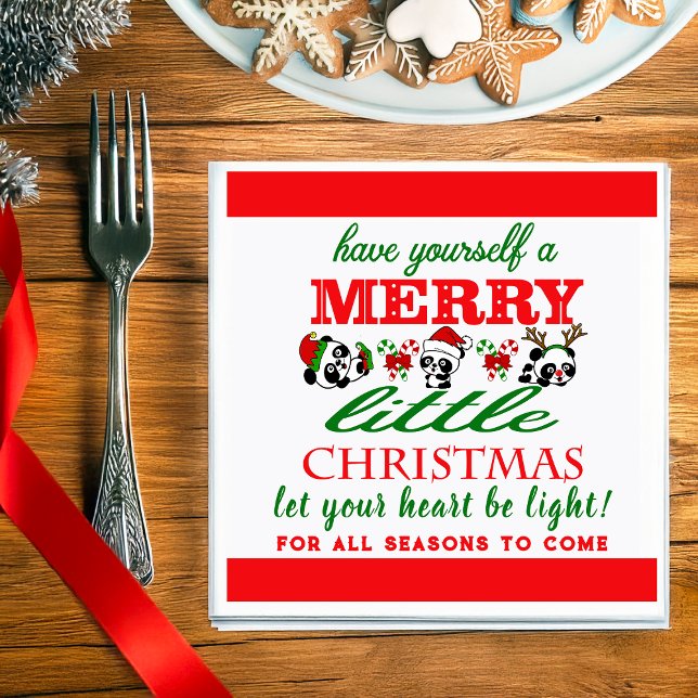 Servilleta De Papel Pandas Navidades personalizados (Subido por el creador)