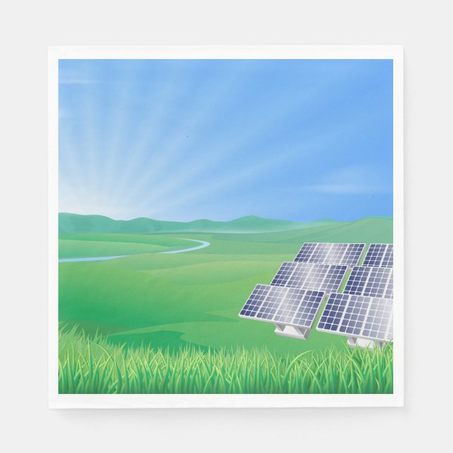 Servilleta De Papel Panel Solar Ecológico Paisaje (Anverso)