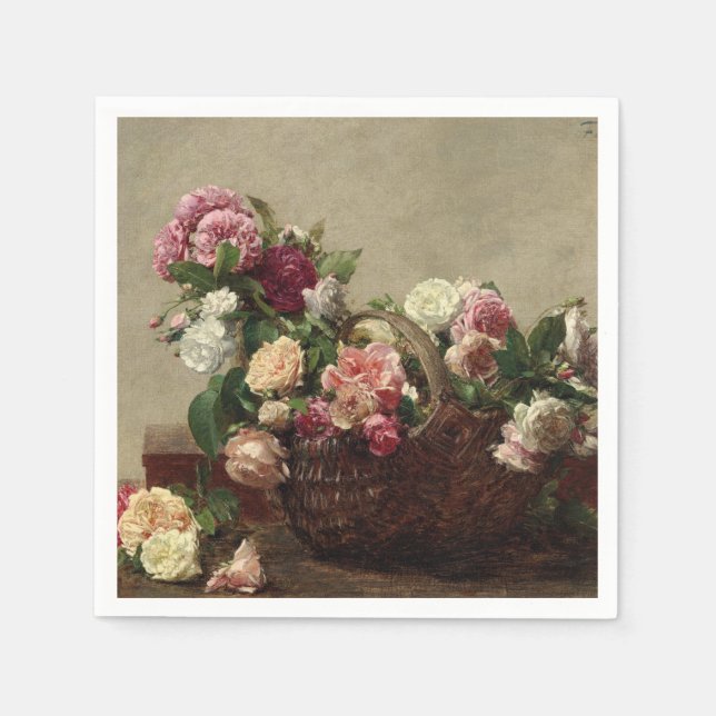 Servilleta De Papel Panier de Rosas - Henri Fantin-Latour (Anverso)