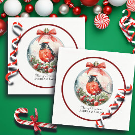 Servilleta De Papel Panorama de invierno Red Mockingbird