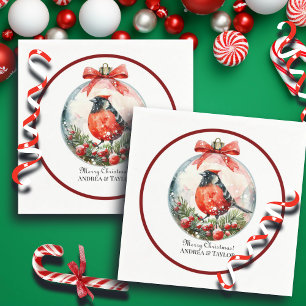 Servilleta De Papel Panorama de invierno Red Mockingbird