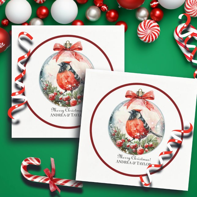 Servilleta De Papel Panorama de invierno Red Mockingbird (Subido por el creador)