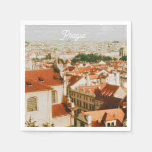 Servilleta De Papel Panorama de la ciudad de Praga Recuerdo