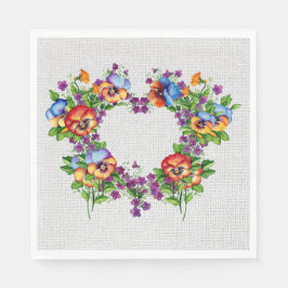 Servilleta De Papel Pansies de bonito