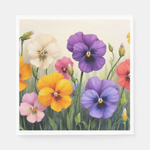 Servilleta De Papel Pansies de bonito