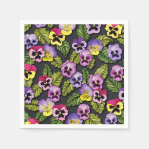 Servilleta De Papel Pansies Napkins Floral