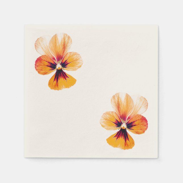 Servilleta De Papel Pansies naranjas (Anverso)