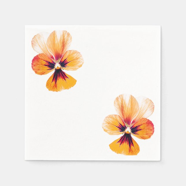 Servilleta De Papel Pansies naranjas (Anverso)