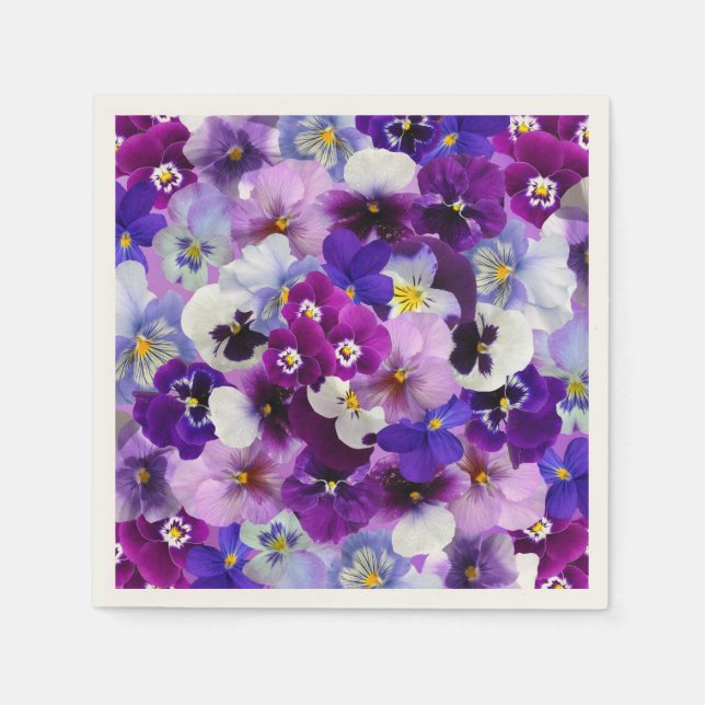 Servilleta De Papel Pansitas coloridas, flores de Bonito, (Anverso)