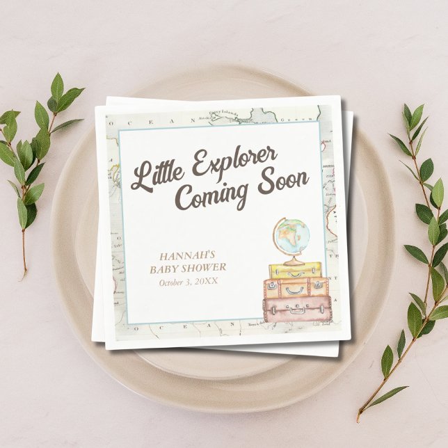 Servilleta De Papel Pantalones Baby Shower personalizados de Little Ex (Personalized Little Explorer Baby Shower Napkins
)