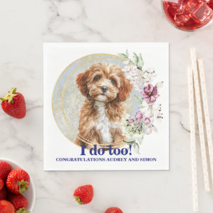 Servilleta De Papel Pantalones Bodas Cavapo Perro Con Perro Foto