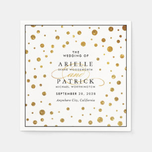 Servilleta De Papel Pantalones Bodas de Relieve metalizado de Confetti