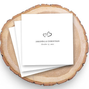 Servilleta De Papel Pantalones Bodas del corazón negro personalizados