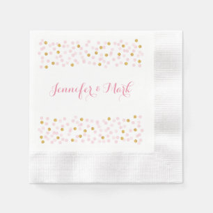 Servilleta De Papel Pantalones Bodas personalizados de Confetti Rosa y