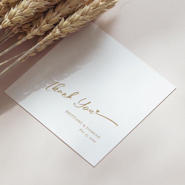 Servilleta De Papel Pantalones Bodas personalizados - Relieve metaliza (Personalized Wedding Napkins - Gold Foil Thank You)
