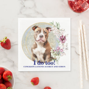 Servilleta De Papel Pantalones Bodas Pitbull Con Foto De Perros