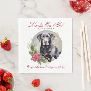 Servilleta De Papel Pantalones de Boda de Black Lab con foto de perros