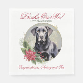 Servilleta De Papel Pantalones de Boda de Black Lab con foto de perros