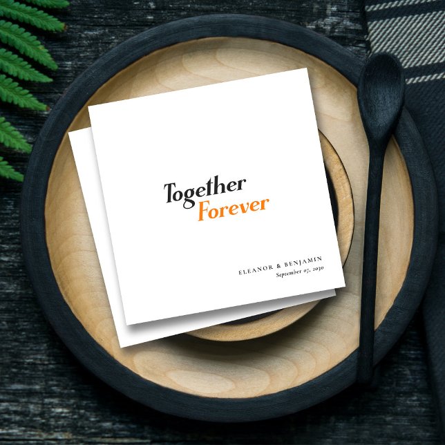 Servilleta De Papel Pantalones de Boda de Moda moderna personalizada (Personalized Modern Chic Wedding_ Together Forever Napkins)