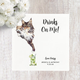 Servilleta De Papel Pantalones de cóctel del Boda del gato