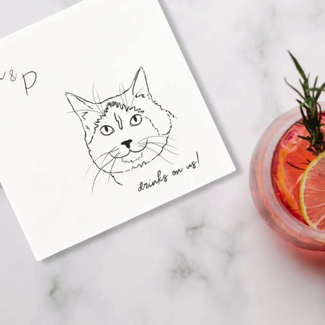 Servilleta De Papel Pantalones de cóctel del Boda del gato (Subido por el creador)