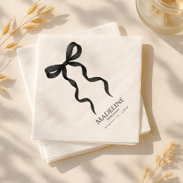 Servilleta De Papel Pantalones de ducha de novia Black Bow | Cóctel el