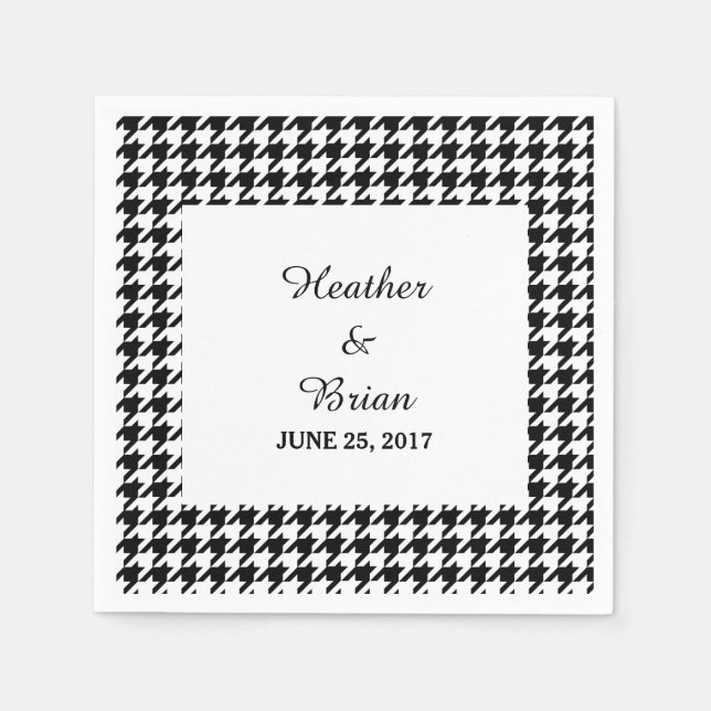 Servilleta De Papel Pantalones de papel Boda Black Houndstoth (Anverso)
