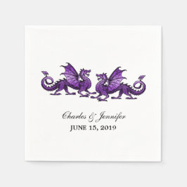 Servilleta De Papel Pantalones de papel Boda de Dragones Purple Elegan