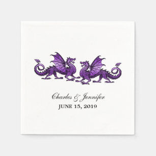 Servilleta De Papel Pantalones de papel Boda de Dragones Purple Elegan