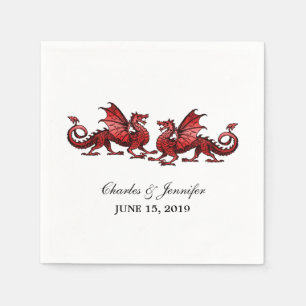 Servilleta De Papel Pantalones de papel Boda de Dragones Rojos Elegant