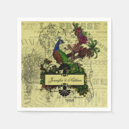 Servilleta De Papel Pantalones de papel Boda personalizado Peacock