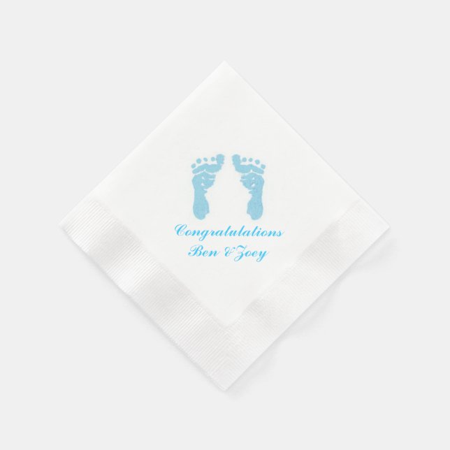 Servilleta De Papel Pantalones de papel de "Baby Boy Footprints" (Borde)