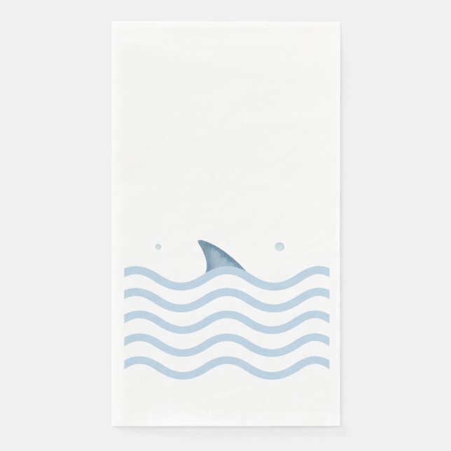 Servilleta De Papel Pantalones de papel de Baby Shower de Shark Fin (Anverso)