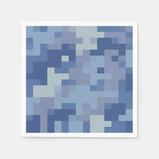 Servilleta De Papel Pantalones de papel de camuflaje digital azul (Anverso)