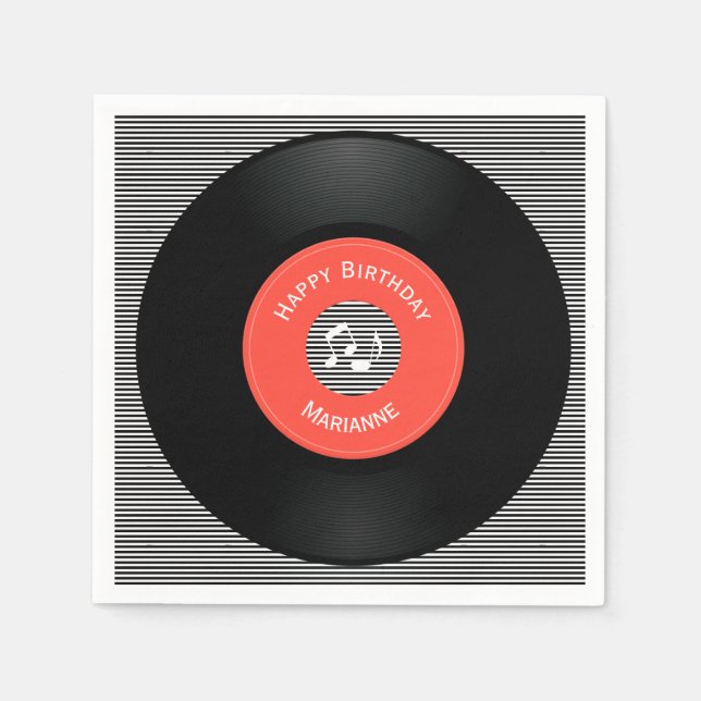 Servilleta De Papel Pantalones de papel de diseño de registros de vini (Anverso)