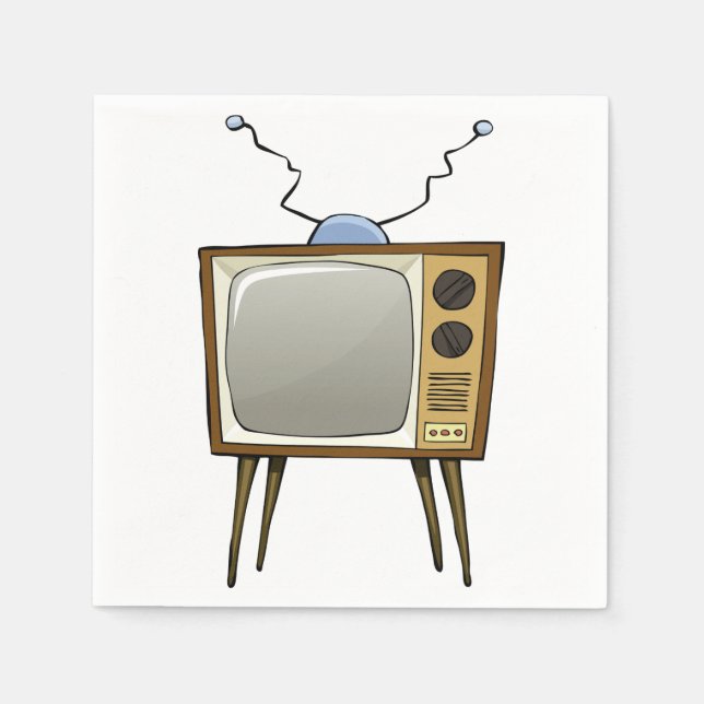 Servilleta De Papel Pantalones de papel de televisión retro (Anverso)