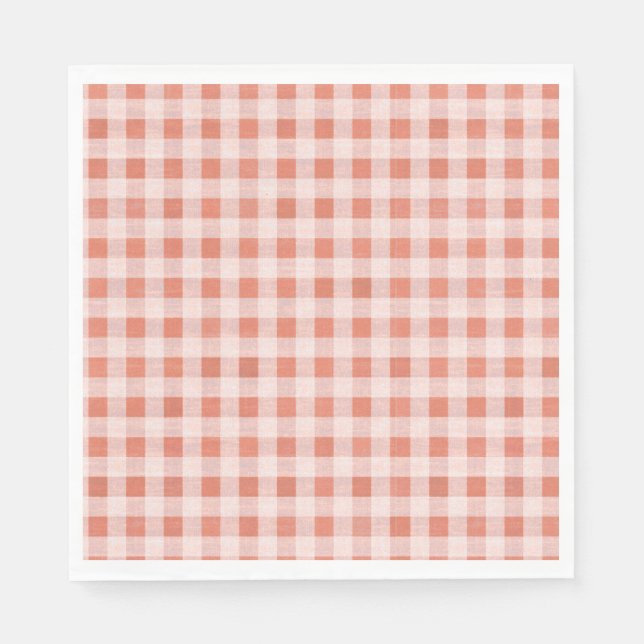 Servilleta De Papel Pantalones de papel del patrón de Gingham rosa Rús (Anverso)
