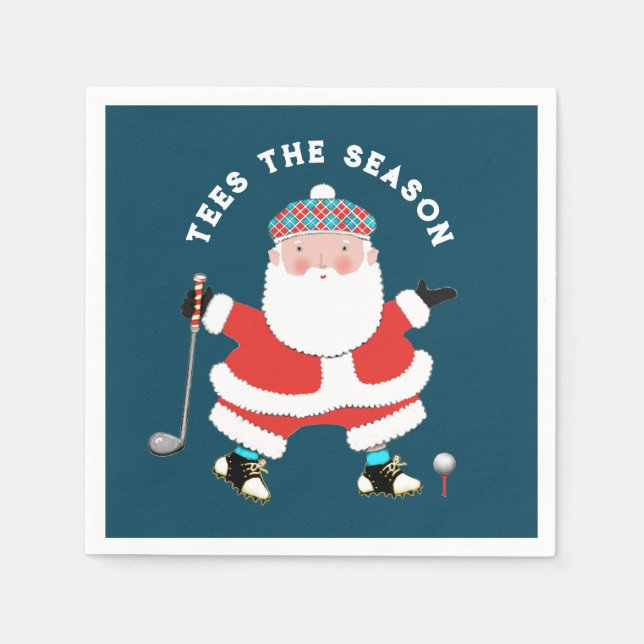 Servilleta De Papel Pantalones de papel para Navidades de golf (Anverso)