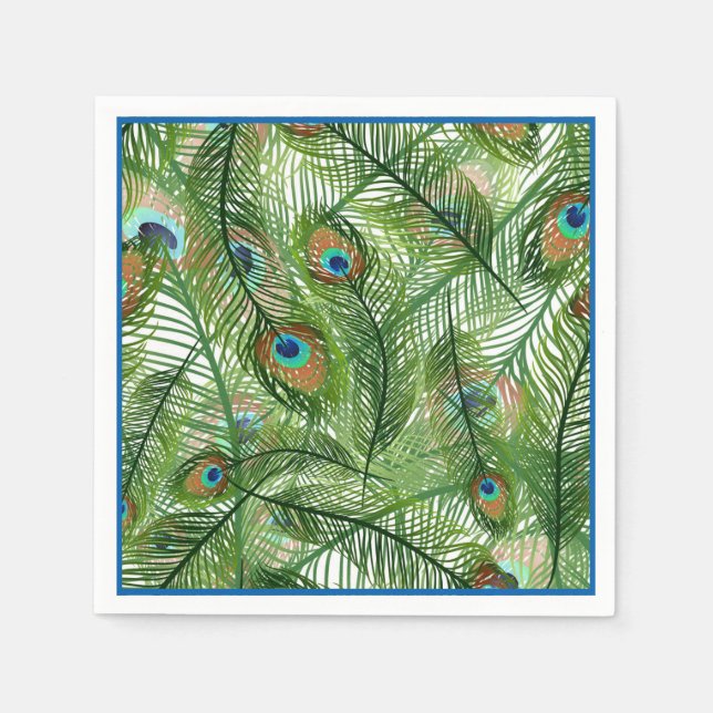 Servilleta De Papel Pantalones de papel-peacock (Anverso)