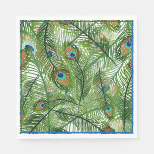 Servilleta De Papel Pantalones de papel-peacock
