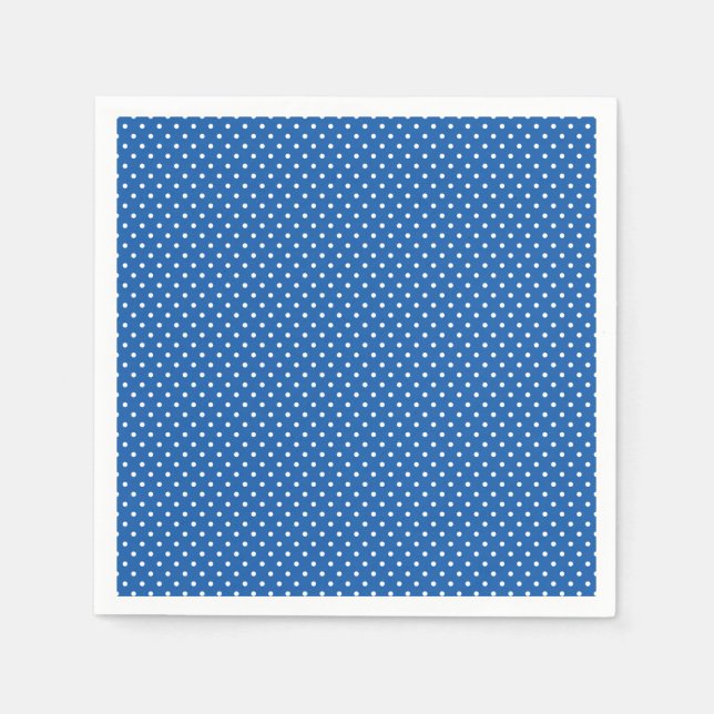 Servilleta De Papel Pantalones de puntos de Polka azul y blanco clásic (Anverso)
