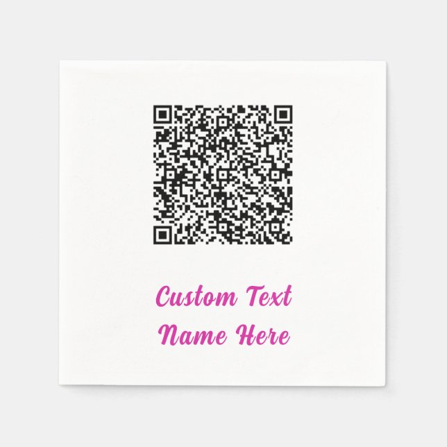 Servilleta De Papel Pantalones de texto Personalizado y código QR pers (Anverso)