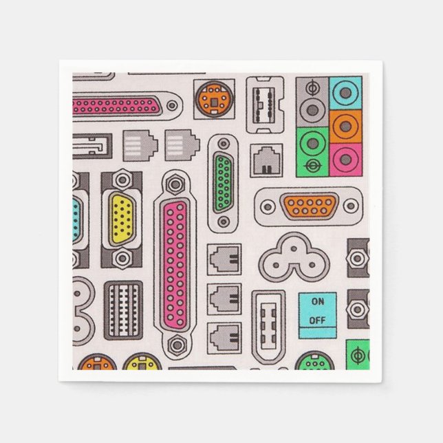 Servilleta De Papel Pantalones del patrón de entrada de Geek de la com (Anverso)